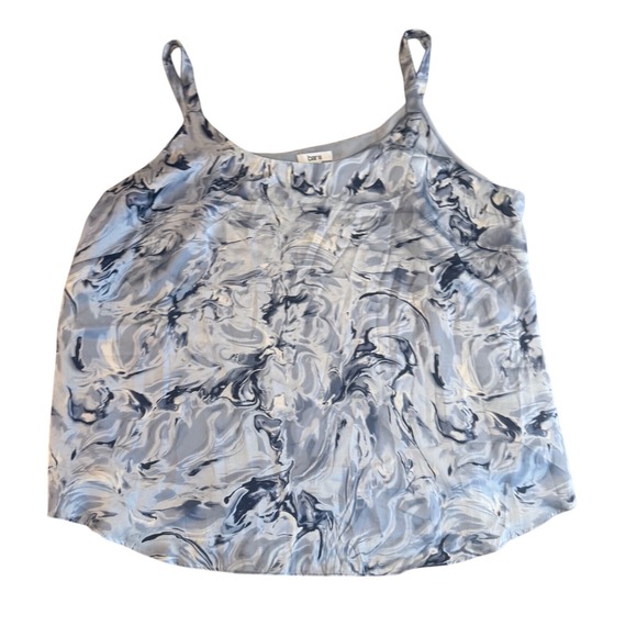 Bar III Tops - Bar III Womens 2X Blue Marble Swirl Print Camisole Spaghetti Strap Layered Top